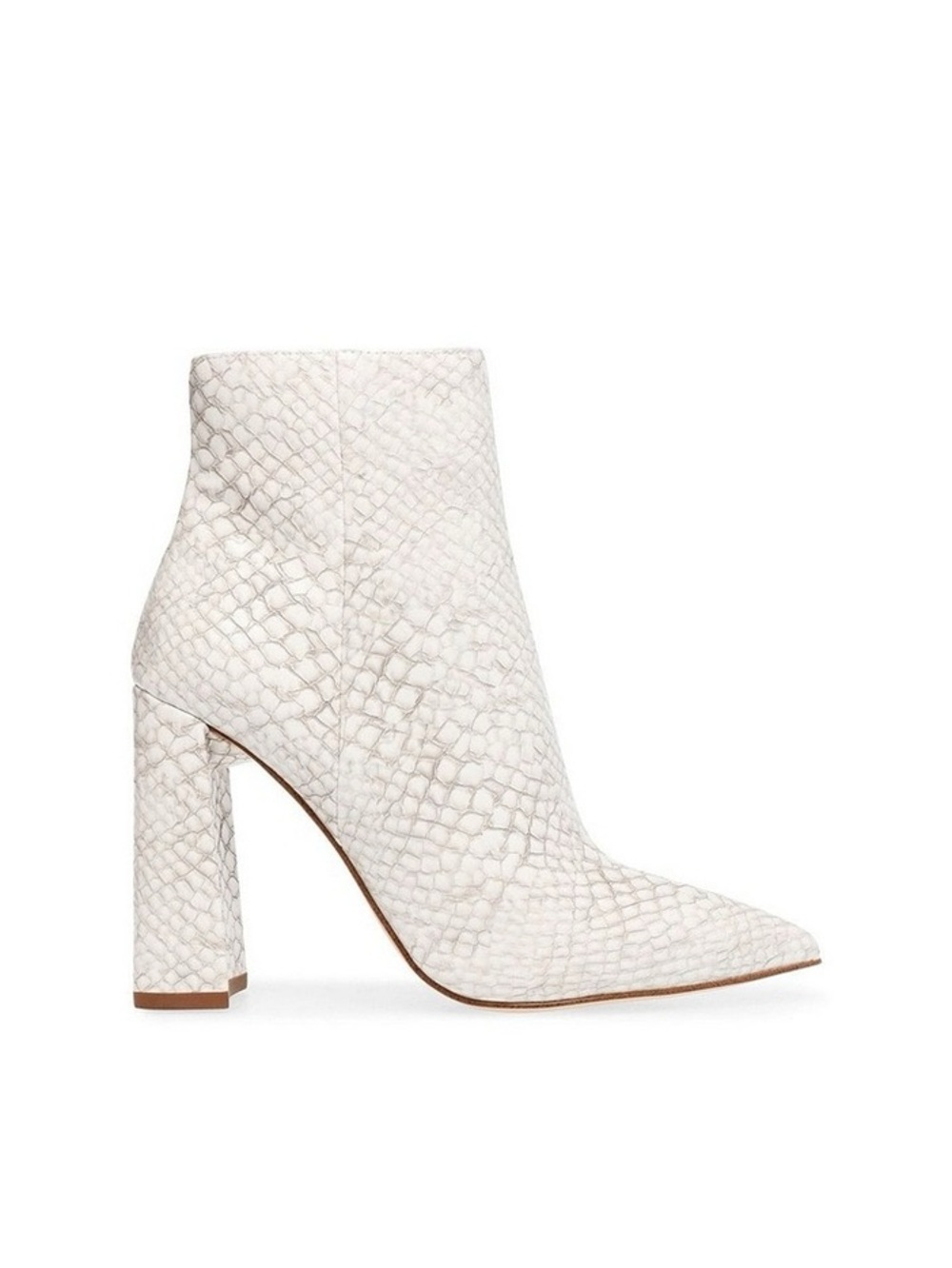Steve Madden Tarra Pointed Toe Block Heel Snakeskin Leather Ankle Bootie 6M